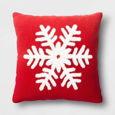 Holiday Embroidered Snowflake Square Throw Pillow - Threshold™ | Target