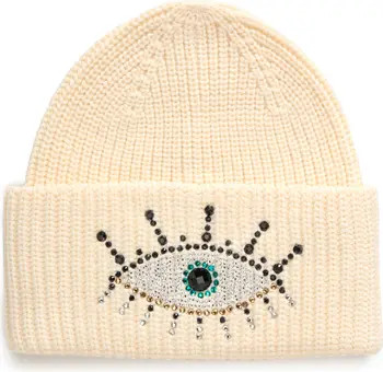 Kurt Geiger London Beaded Evil Eye Beanie | Nordstromrack | Nordstrom Rack