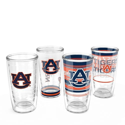 Tervis Auburn Tigers - Assorted Made in USA Double Walled Insulated Tumbler Travel Cup Keeps Drinks Cold & Hot, 16oz 4pk, Classic | Amazon (US)