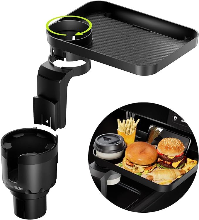 Car Cup Holder Tray -Expander- 3 in 1 Detachable Food Table Tray with Solid Base - Road Trip Esse... | Amazon (US)