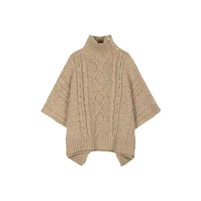 Button Neck Cable Knit Poncho | Nordstrom