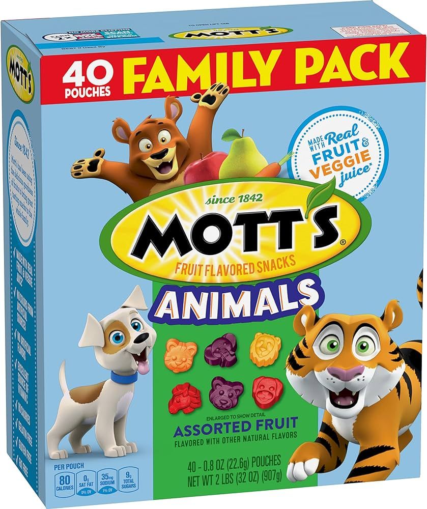 Mott's Fruit Flavored Snacks, Animals Assorted Fruit, Gluten Free, 40 ct | Amazon (US)