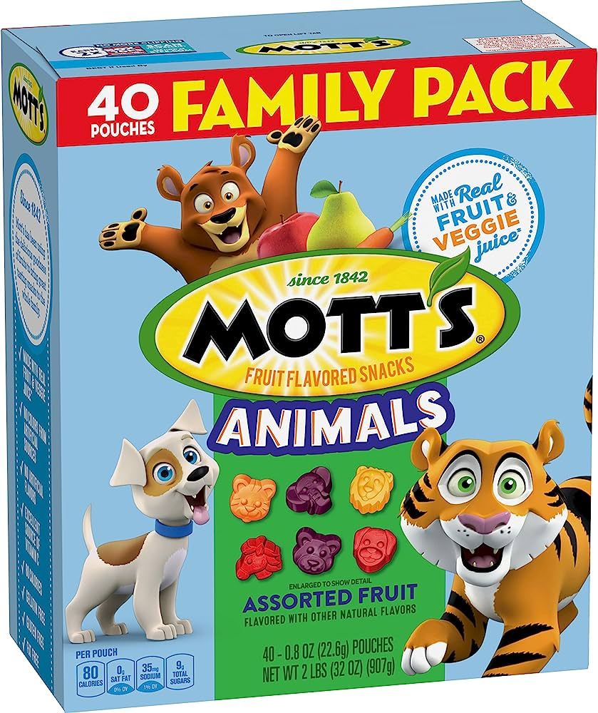 Mott's Fruit Flavored Snacks, Animals Assorted Fruit, Gluten Free, 40 ct | Amazon (US)