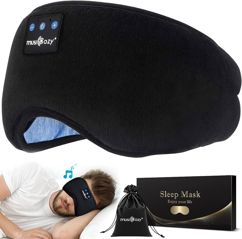 MUSICOZY Sleep Headphones Bluetooth 5.2 Headband Sleeping Eye Mask for Mom Women Men Wireless Mus... | Amazon (US)
