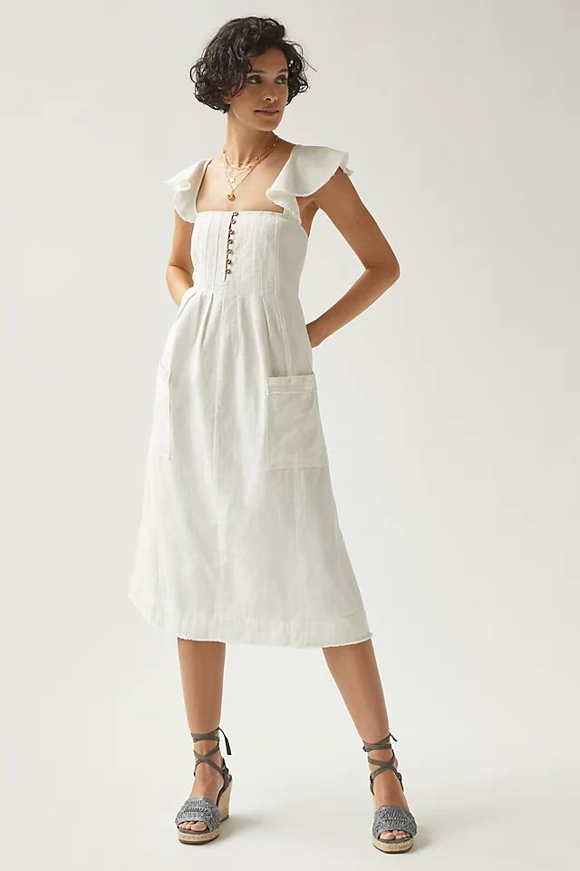 Pilcro Flutter Sleeve Midi Dress | Anthropologie (US)