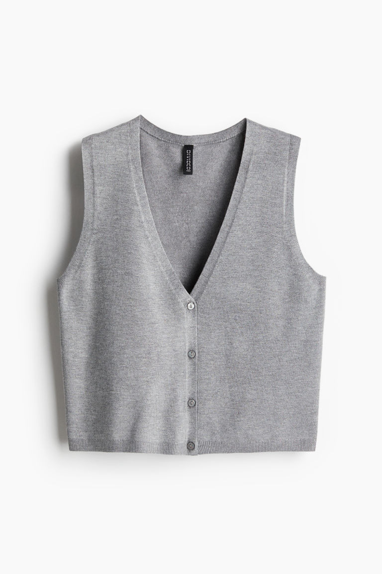H & M - Button-front Sweater Vest - Gray | H&M (US + CA)