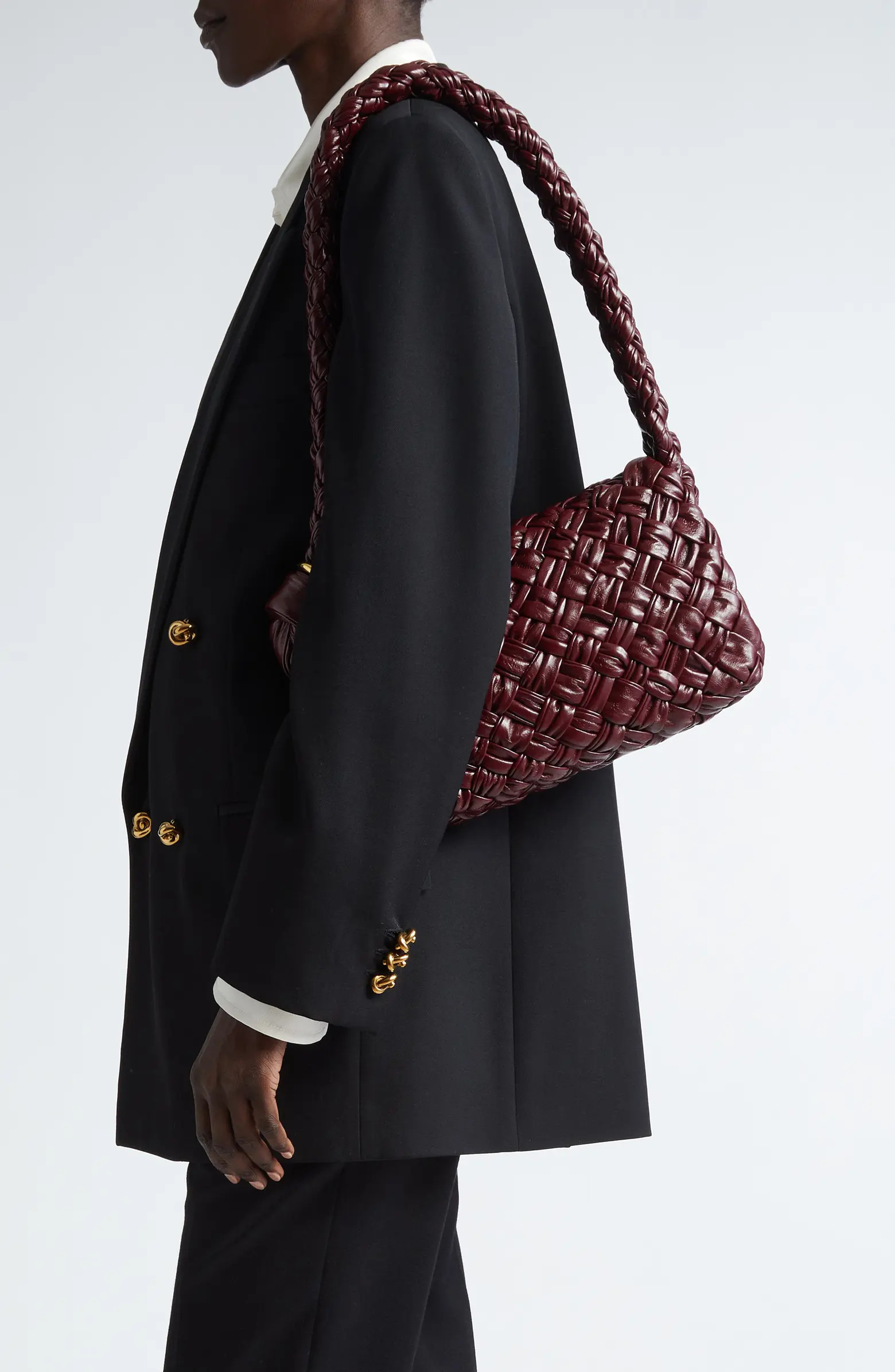 Bottega Veneta Kalimero Intrecciato Leather Shoulder Bag | Nordstrom | Nordstrom