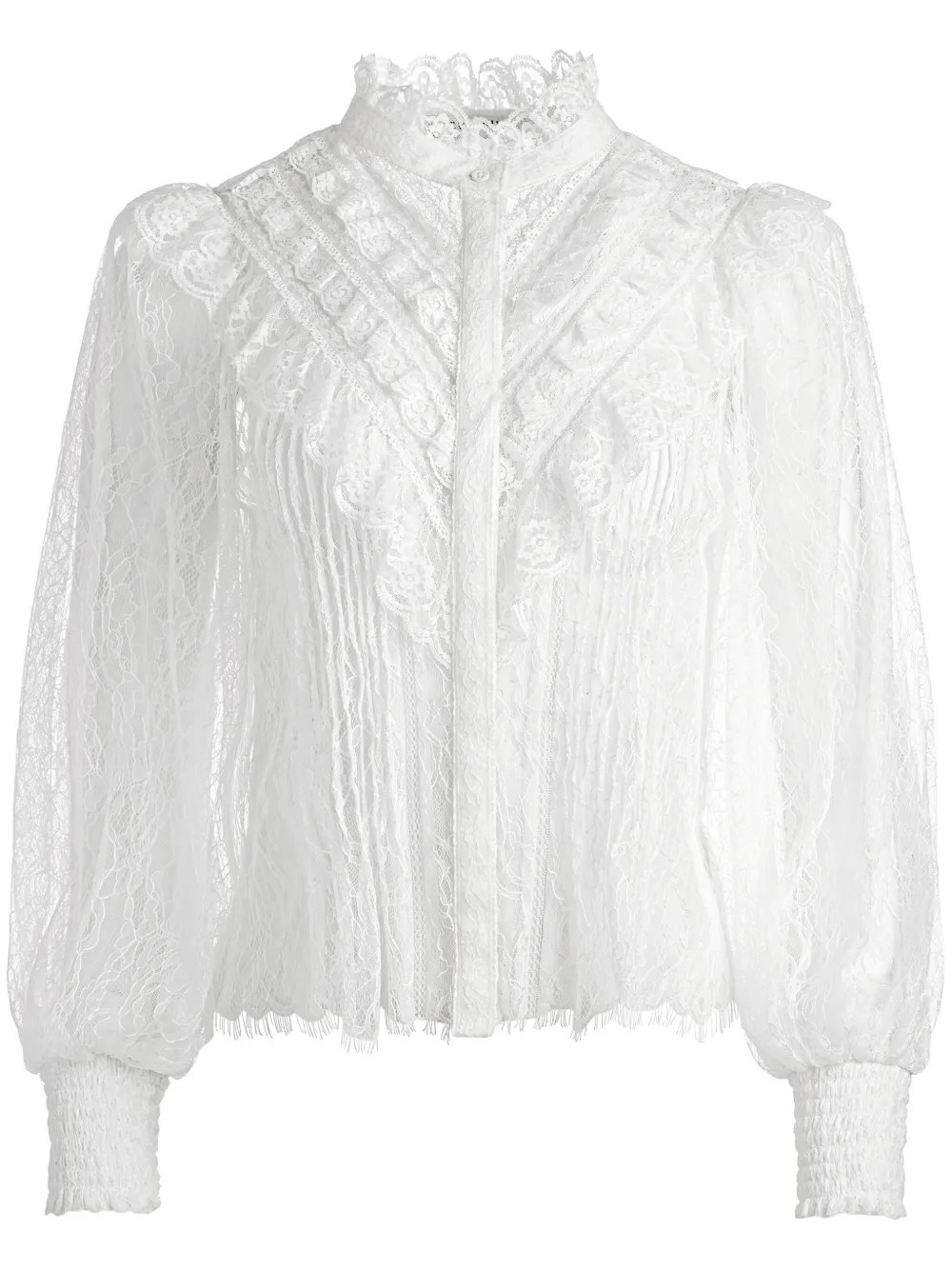 Alice + Olivia Rheba mock-neck Lace Blouse - Farfetch | Farfetch Global