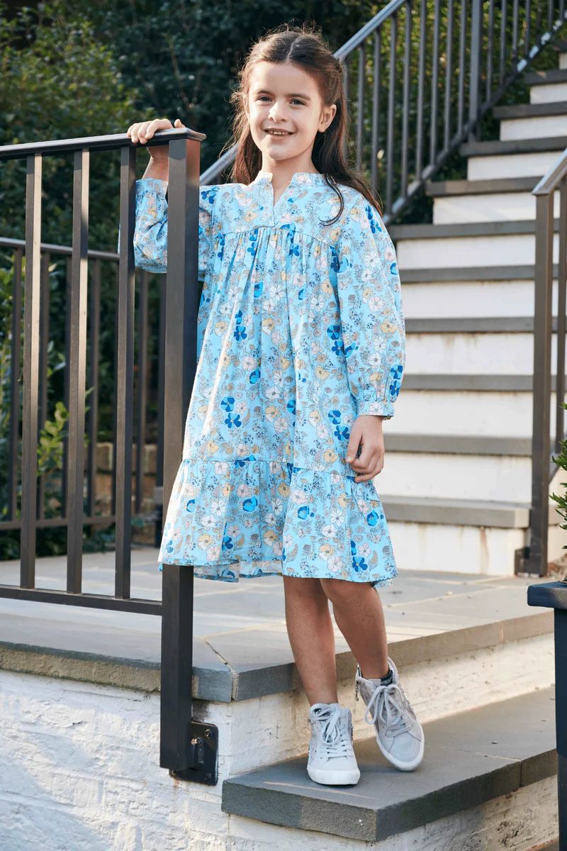 Cotton Lawn Little Day Gown in Light Blue | Beverly Drive