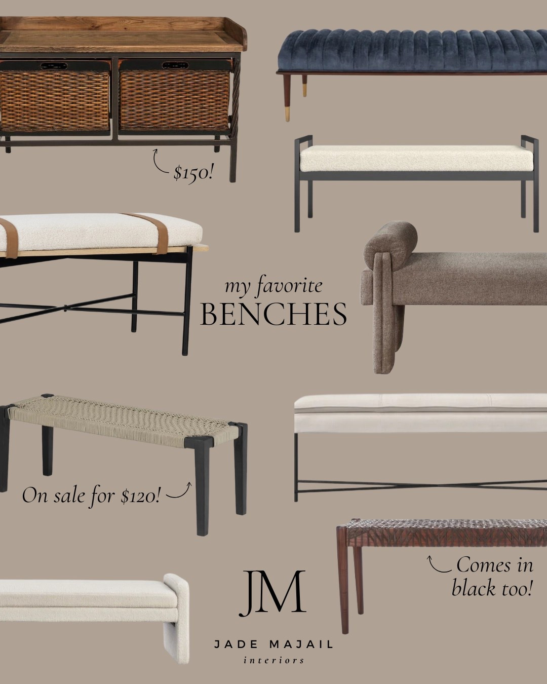 Here are some of my favorite benches with a variety of different styles and textures! 😍

Accent bench, Boucle, Wood & Metal Removable Cushion Bench, Velvet Upholstered Bench, Polyester Blend Upholstered Bench, Wood and Rope Bench, bedroom furniture, bedroom decor


#LTKHome