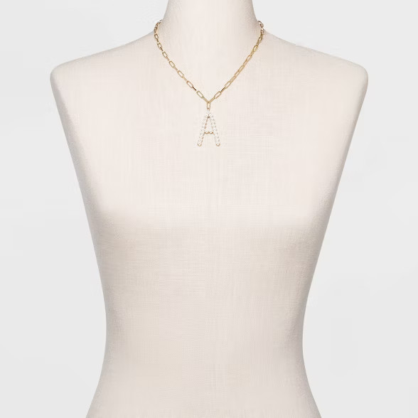SUGARFIX by BaubleBar Pearl Initial Pendant Necklace - Pearl | Target