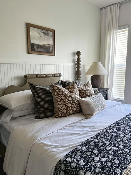 Neutral guest bedroom. Mixed patterns and neutral textures including this linen duvet & shams  

#LTKstyletip #LTKhome #LTKfamily