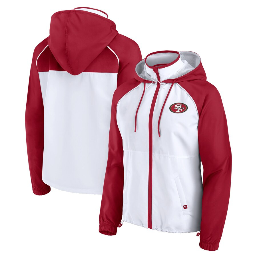 San Francisco 49ers Fanatics Women's Full-Zip Anorak Hoodie Jacket - White | Fanatics