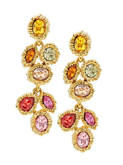 Lintzer Goldtone & Glass Crystal Drop Earrings | Saks Fifth Avenue