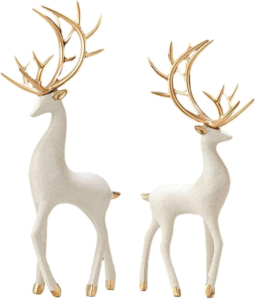 kowaku Deer Statue, Deer Figurines Crafts,Resin Deer Sculpture Decoration Animal Statue for Bathr... | Amazon (US)