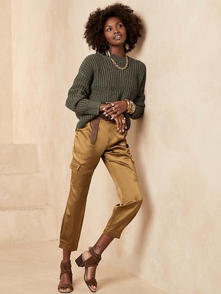 Petite Oversized Marled Cotton Sweater | Banana Republic (US)