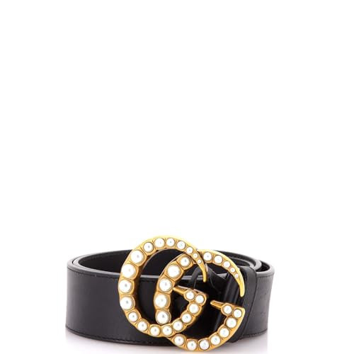 Gucci, Pre-Loved Pearly GG Marmont Belt Leather Wide, Black | Amazon (US)