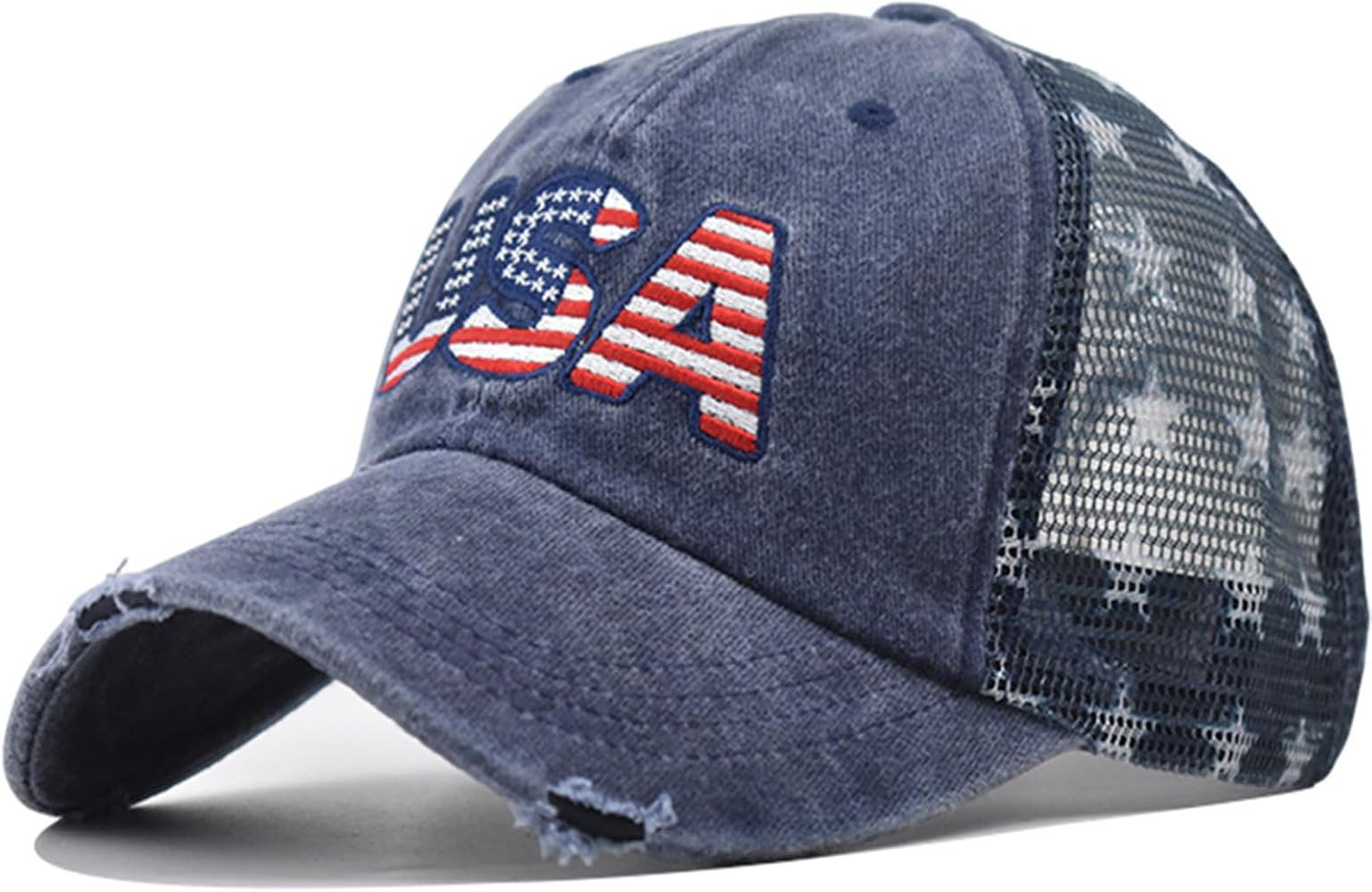 Vintage USA Trucker Hat American Flag Mesh Baseball Cap Adjustable Patriotic Hat for Men Women Fo... | Amazon (US)