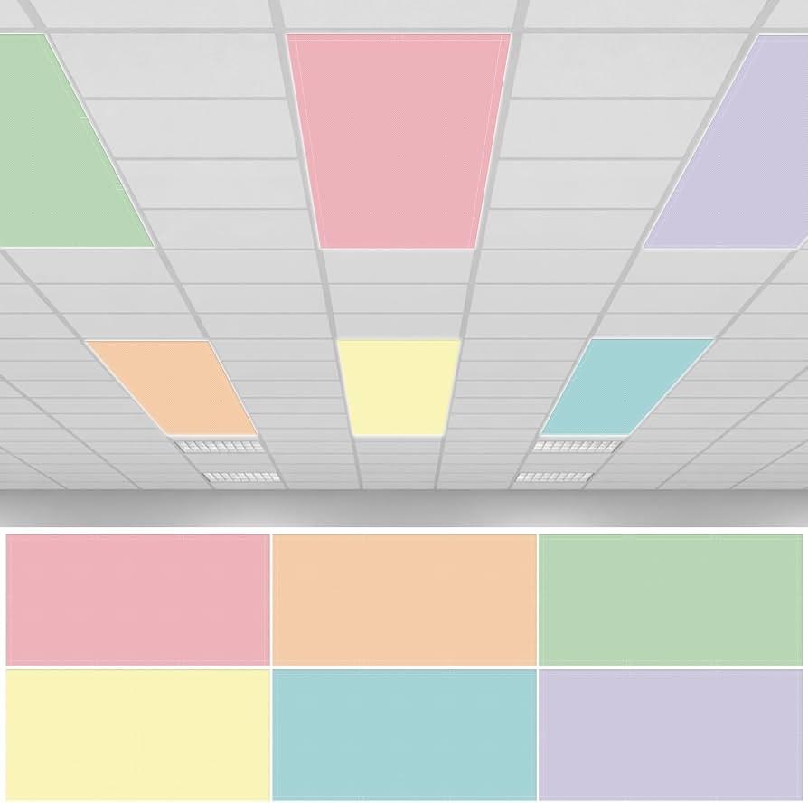 6 Pack Classroom Fluorescent Magnetic Light Covers,2x4ft Pastel Color | Amazon (US)