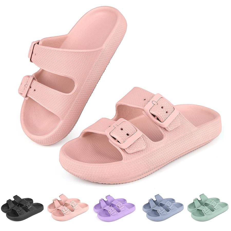 Kids Buckle Cloud Slides丨Boys Girls Slip On Sandals丨Youth Shower Flip Flops Beach Pool Shoes ... | Amazon (US)