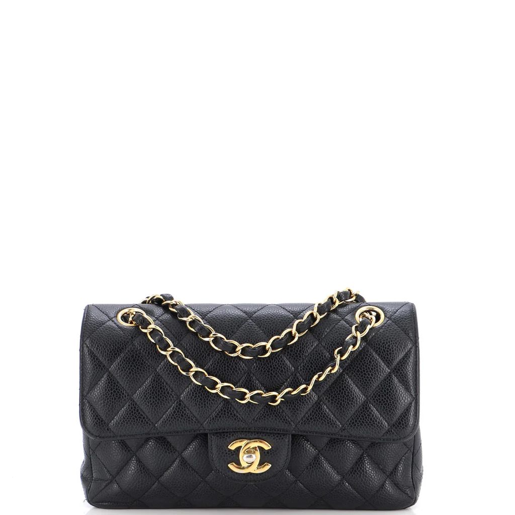 Classic Double Flap Bag Quilted Caviar Small | Rebag