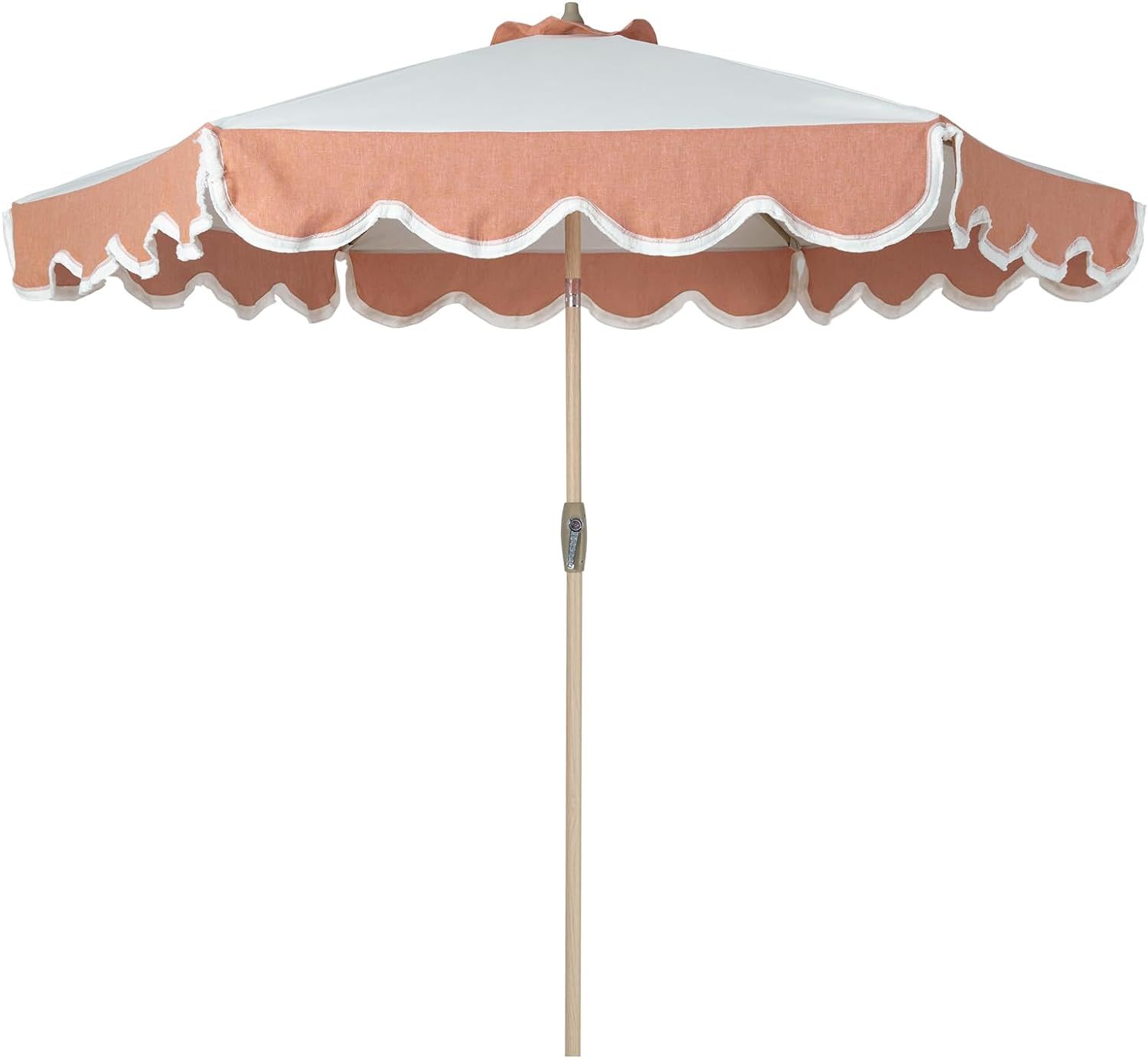 Tempera 9ft Scalloped Patio Umbrellas with Fringe, Market Umbrellas with Water-Resistant and Fade... | Amazon (US)