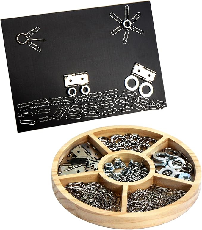 Metal Loose Parts Learning Kit with Magnetic Board and Tray Set, STEAM Activities for Kids Ages 3... | Amazon (US)