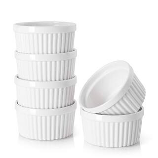 4 oz. Porcelain Ramekins and Custard Cups for Creme Brulee, Souffle, Baking, and Dipping Sauce Dish, White (6-Pack) | The Home Depot