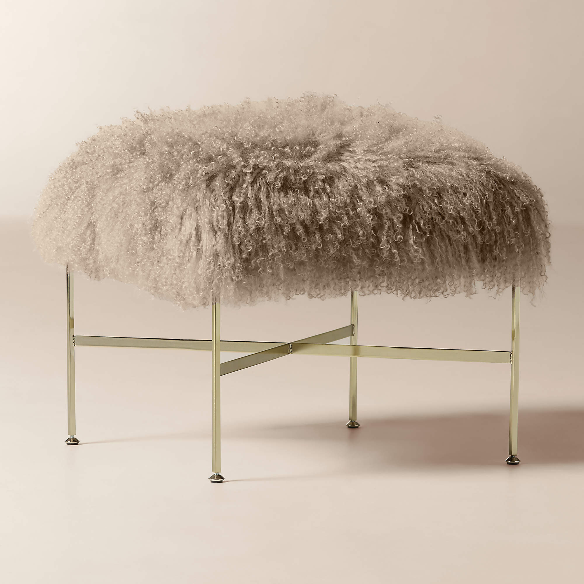 Director Taupe Shearling Ottoman Model 1201 by Paul McCobb | CB2 | CB2