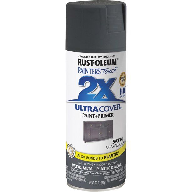 2X ULTRA COVER 342061 Spray Paint, Satin, Charcoal Gray, 12 oz, Aerosol Can - Walmart.com | Walmart (US)