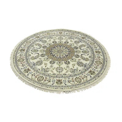 Cream Traditional 6X6 Indo-Nain Oriental Round Rug | Wayfair North America