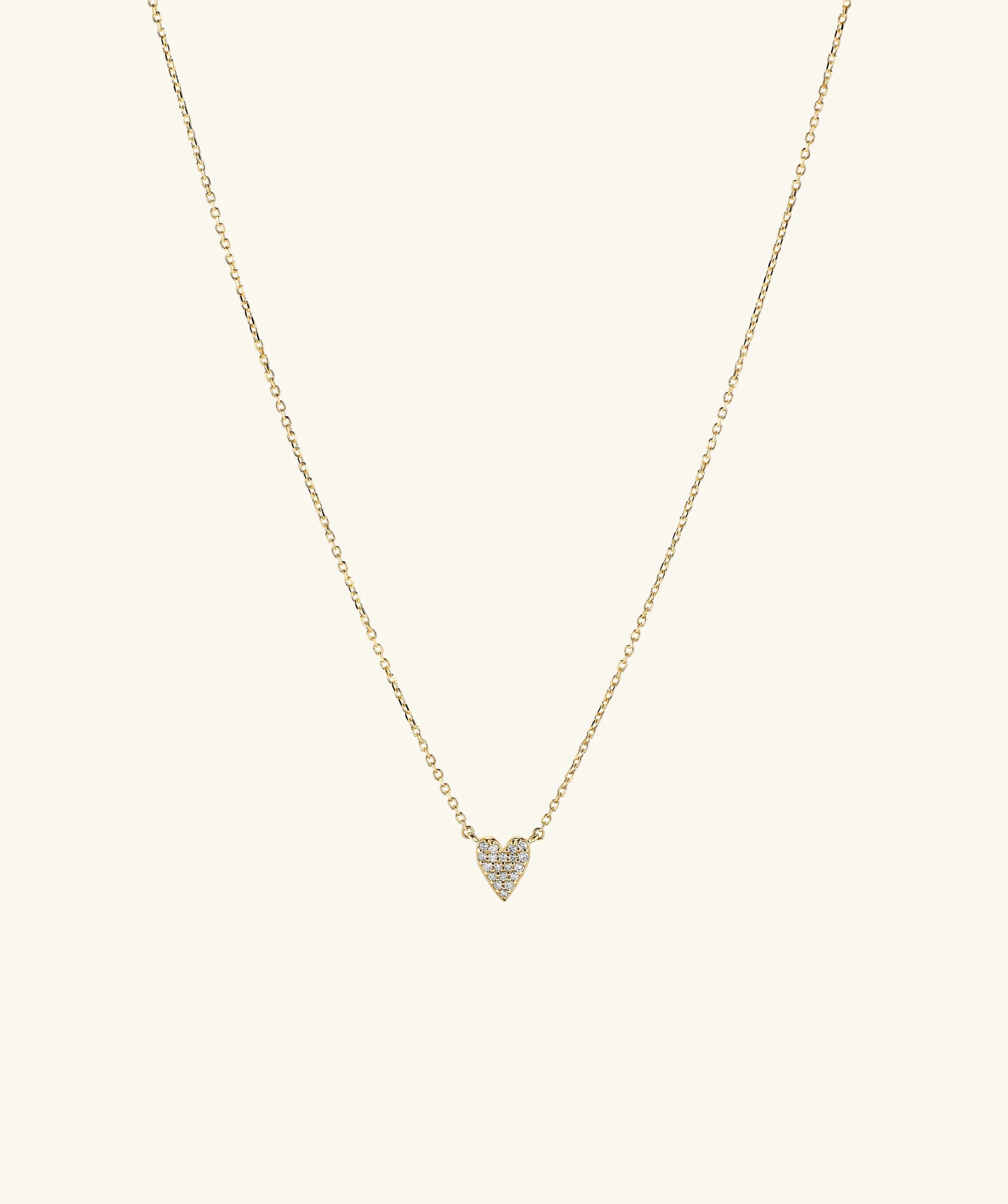 Mini Heart Pavé Diamond Necklace | Mejuri Fine Crew