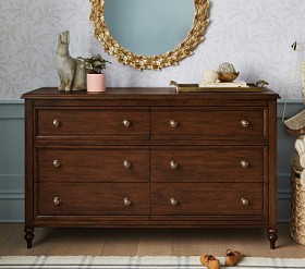 Chris Loves Julia Turned Wood 6-Drawer Dresser (56w x 19d") | Pottery Barn Kids
