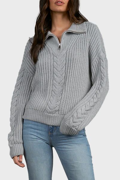 Elan Seed Stitch Shawl Collar Pullover Sweater | Gibson