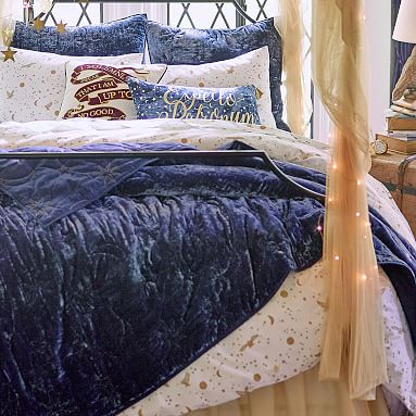 HARRY POTTER™ Magical Velvet Quilt & Sham, Navy | Pottery Barn Teen