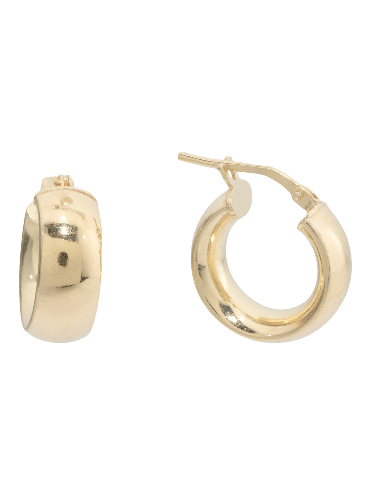 Made In Italy 18kt Gold Plated Flat Hoop Earrings | TJ Maxx