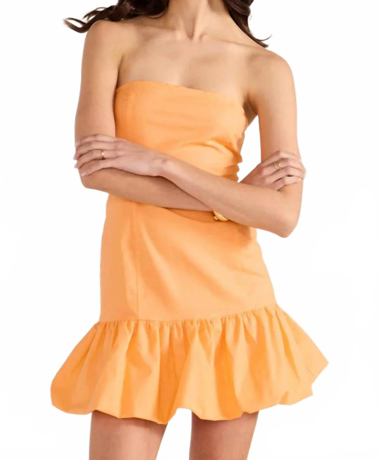 Charlotte Bubble Mini Dress In Orange | Shop Simon
