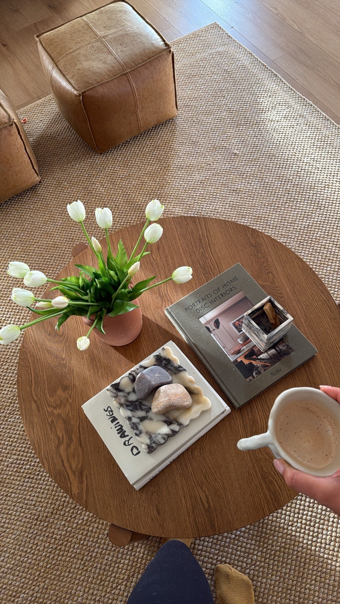 My favorite no shed jute rug!
Faux tulips, coffee table books, coffee ta les
Coffee eggs marble 

#LTKHome #LTKSaleAlert #LTKdayinmylife