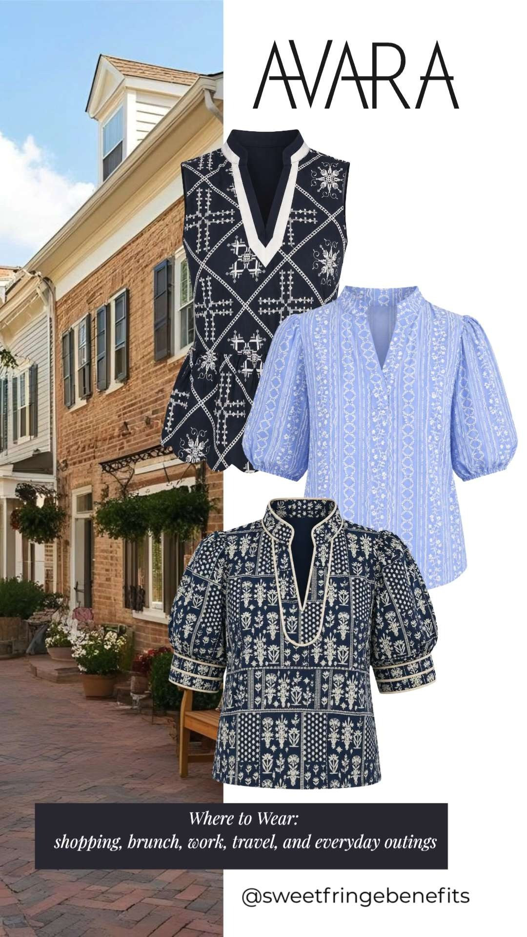These Avara tops are the perfect combination of polished and effortless. From intricate embroidery to feminine details and timeless blue-and-white color palettes, these are the pieces that make getting dressed easy. 🫶🏻

#LTKootd #LTKSeasonal #LTKOver40