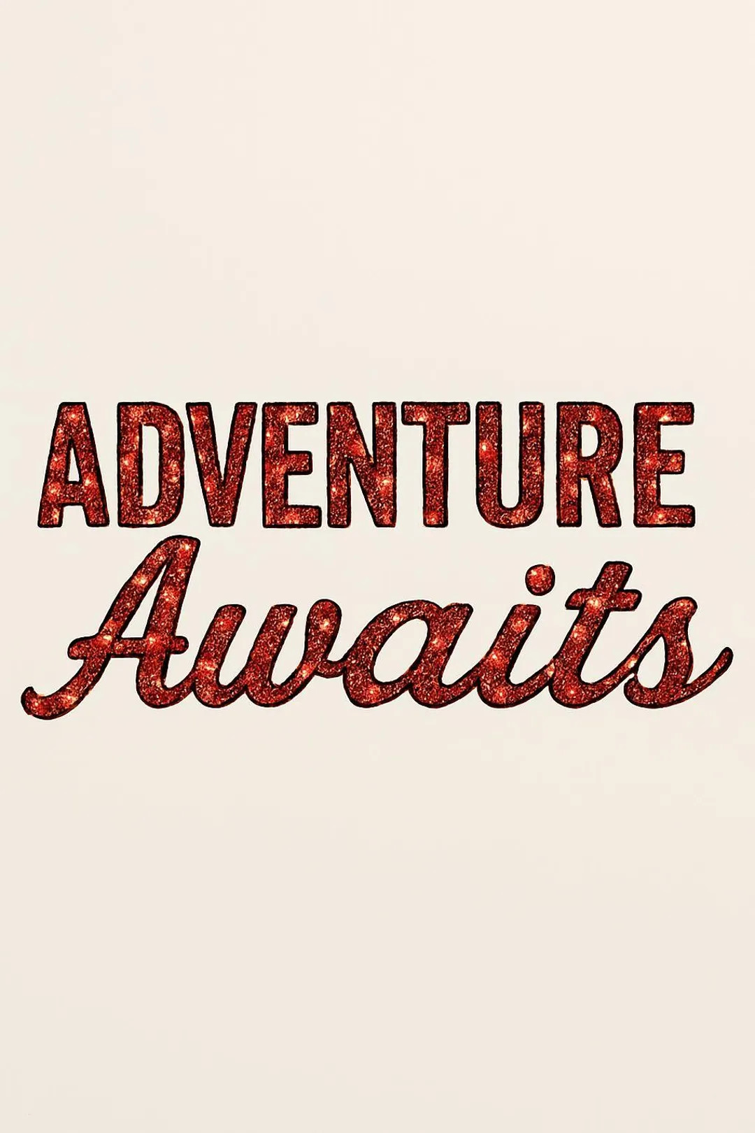 Adventure Awaits Red Glitter Art Print, Travel Quote (PNG Digital Download) - Etsy | Etsy (US)