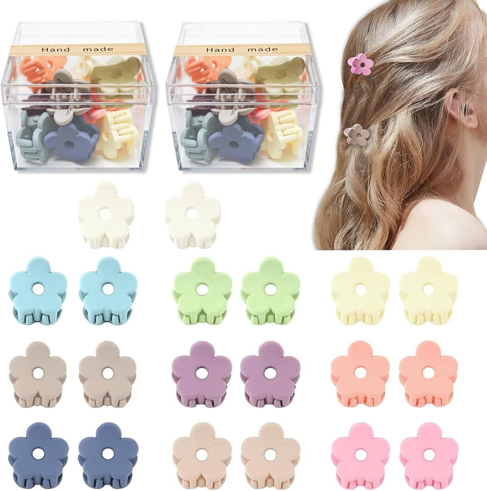 20Pcs Mini Flower Hair Clips for Girls, CYHYII Women Colorful Small Flower Hair Pins Cute Non Sli... | Amazon (US)