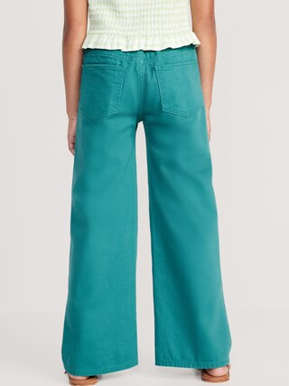 High-Waisted Pop-Color Baggy Wide-Leg Jeans for Girls | Old Navy (US)