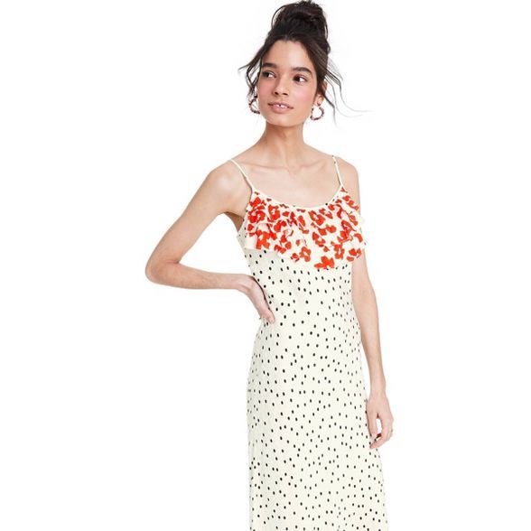 Polka Dot Sleeveless Ruffle Slip Dress - RIXO for Target White | Target