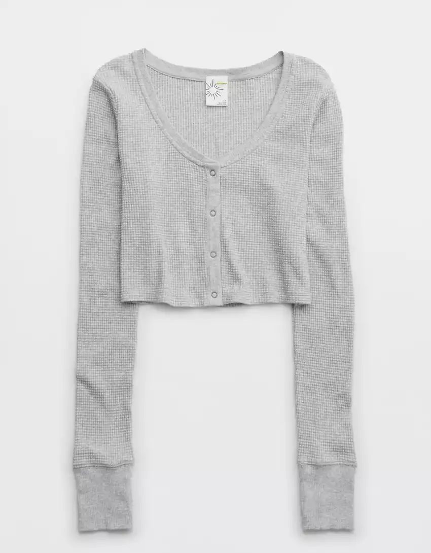 Offline By Aerie WOW! Waffle Cardigan | Aerie