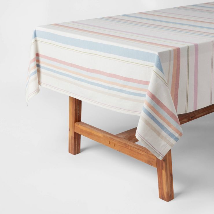 120" x 60" Cotton Multi-Striped Tablecloth - Threshold™ | Target
