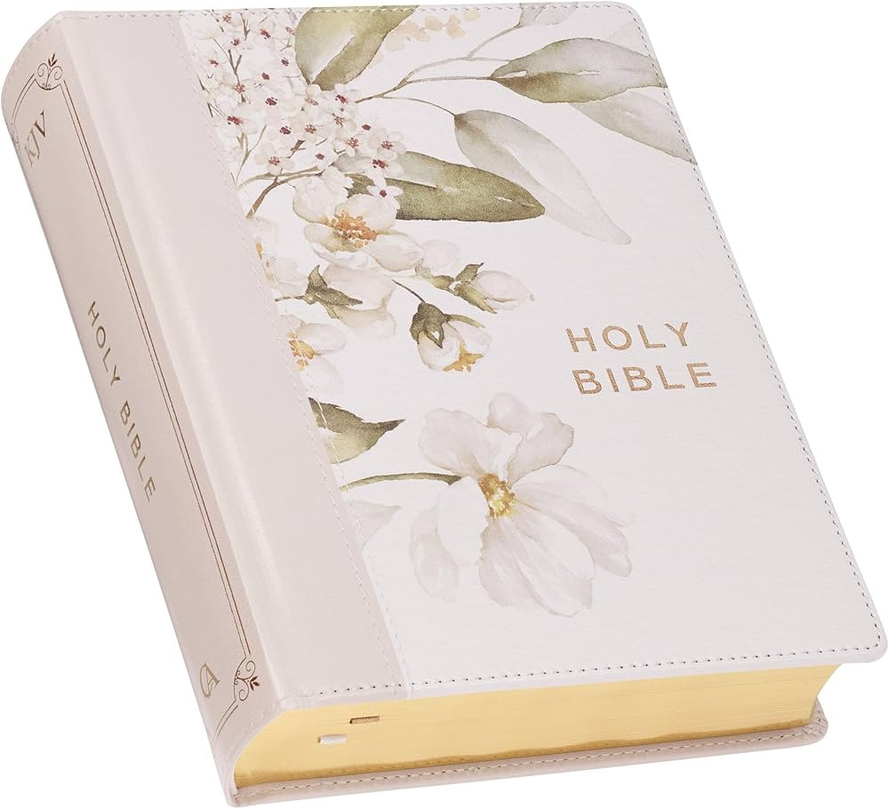 KJV Holy Bible, Note-taking Bible, Faux Leather Hardcover - King James Version, Feather Gray Flor... | Amazon (US)