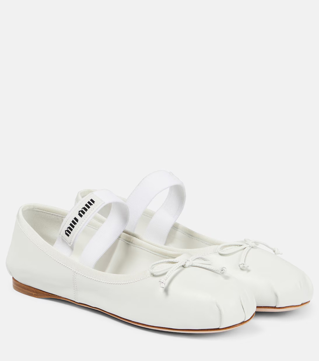 Logo leather ballet flats | Mytheresa (UK)