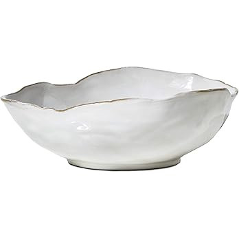 Serene Spaces Living Extra Large Free-Form Edge Glazed Ceramic Bowl – Stylish Fruit Bowl, Dinne... | Amazon (US)