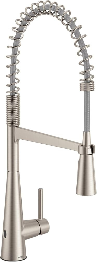 Moen Sleek Spot Resist Stainless One-Handle Touchless High Arc Pulldown Kitchen Faucet, Modern Sp... | Amazon (US)