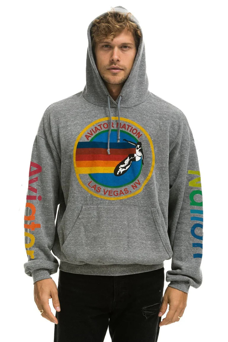AVIATOR NATION RELAXED PULLOVER HOODIE - HEATHER GREY | Aviator Nation